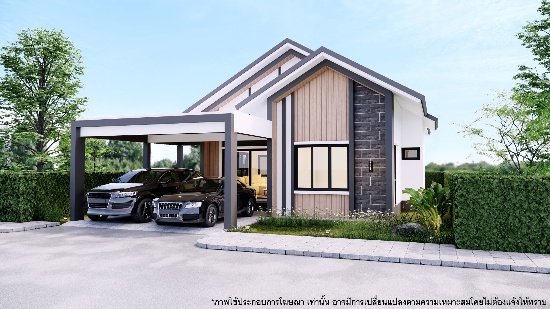 Goshen Garden ม.อ. ควนธานี บ้านเดี่ยว ชั้นเดียว 2 ห้องนอน