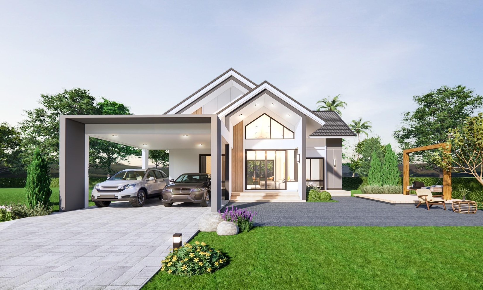 Grand Ville ท่าจีน บ้านเดี่ยวชั้นเดียว 2 ห้องนอน 2 ห้องน้ำ