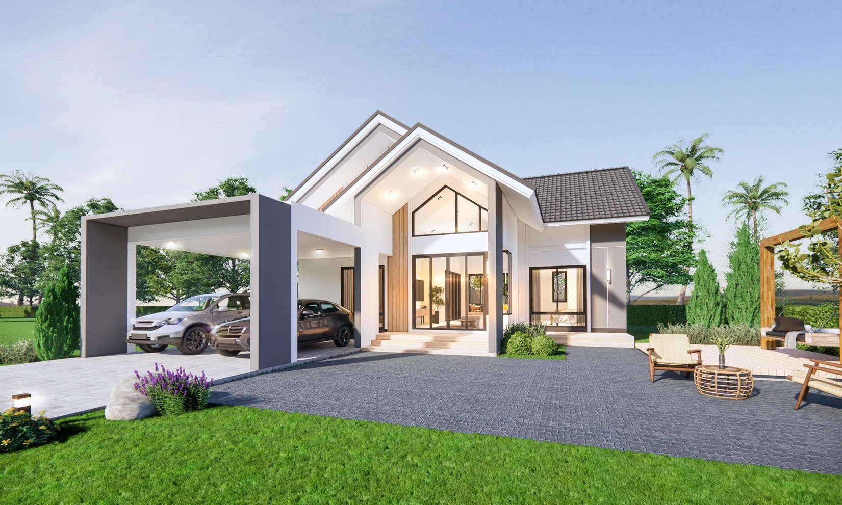 Grand Ville ท่าจีน บ้านเดี่ยวชั้นเดียว 2 ห้องนอน 2 ห้องน้ำ